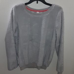 Fuzzy grey crewneck